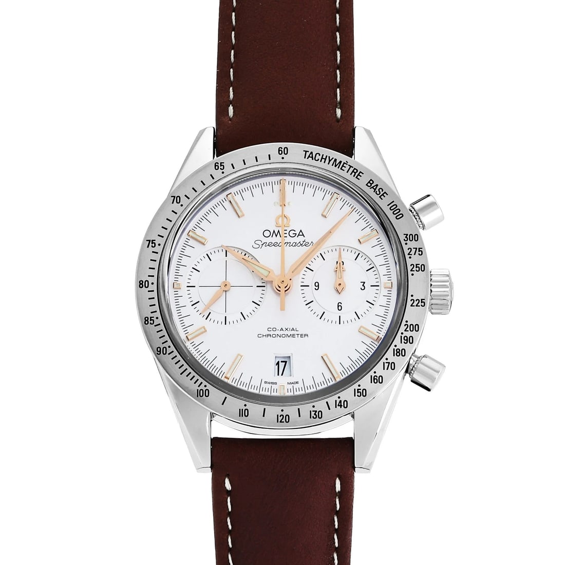 OMEGA SPEEDMASTER SPEEDMASTER SILVER DIAL WATCH: OMEGA Speedmaster Speedmaster Silver Dial Watch Brand: OMEGA Type: Wristwatch Material: stainless calf Color: Dial color Silver Size: Bracelet size: 20.0cm Case size: 42.0mm Accessories: None