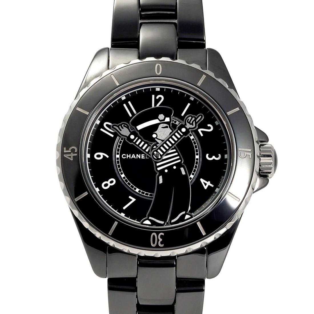 CHANEL MADEMOISELLE LA PAUSA LIMITED EDITION BLACK DIAL WATCH: CHANEL Mademoiselle La Pausa Limited Edition black Dial Watch Brand: CHANEL Type: Wristwatch Material: ceramic stainless ceramic Color: Dial color black Size: Bracelet size: 18.0cm Case size: 38.0mm