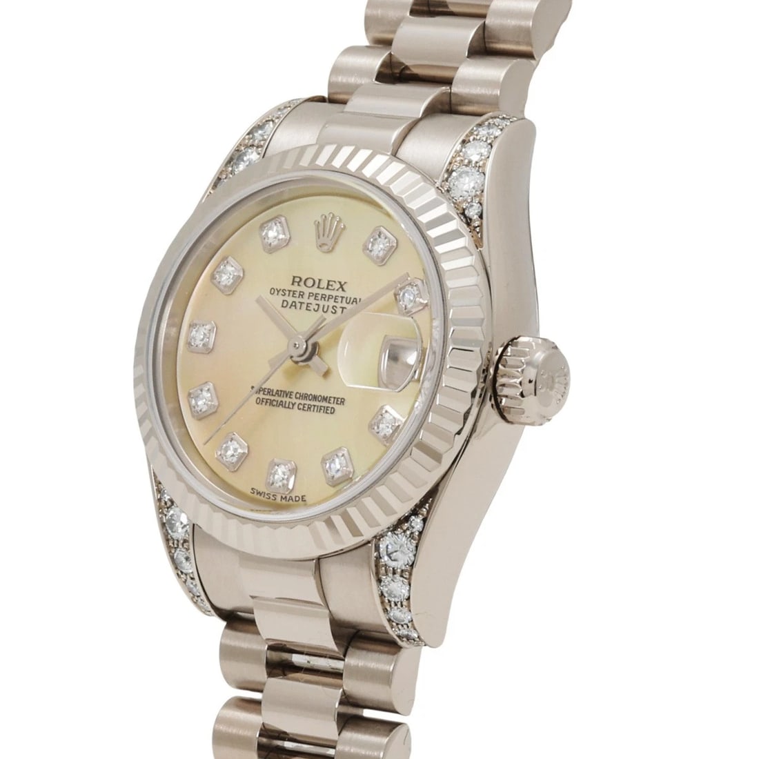 ROLEX DATEJUST YELLOW DIAL WATCH - 4