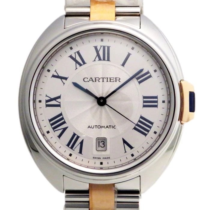CARTIER CLE CRE DE CARTIER SILVER DIAL WATCH: Cartier Cle Cre de Cartier Silver Dial Watch Brand: Cartier Type: Wristwatch Material: stainless Pink gold Metal Color: Dial color pink Size: Bracelet size: 18.0cm Case size: 39.0mm Accessories: N