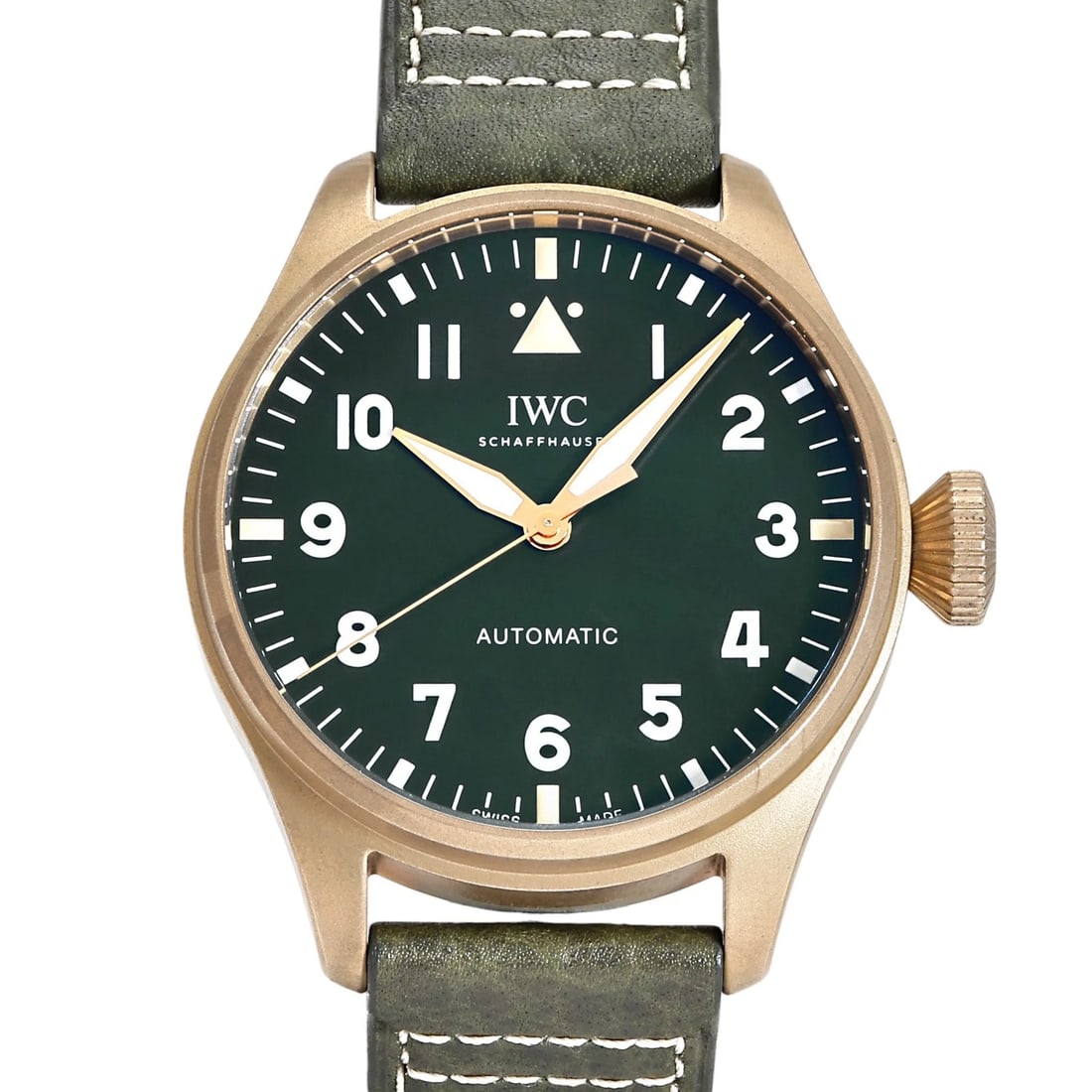 IWC BIG PILOT WATCH SPITFIRE GREEN DIAL WATCH: IWC Big pilot watch Spitfire green Dial Watch Brand: IWC Type: Wristwatch Material: bronze leather Color: Dial color black/dot Size: Bracelet size: 18.0cm Case size: 43.0mm Accessories: None <