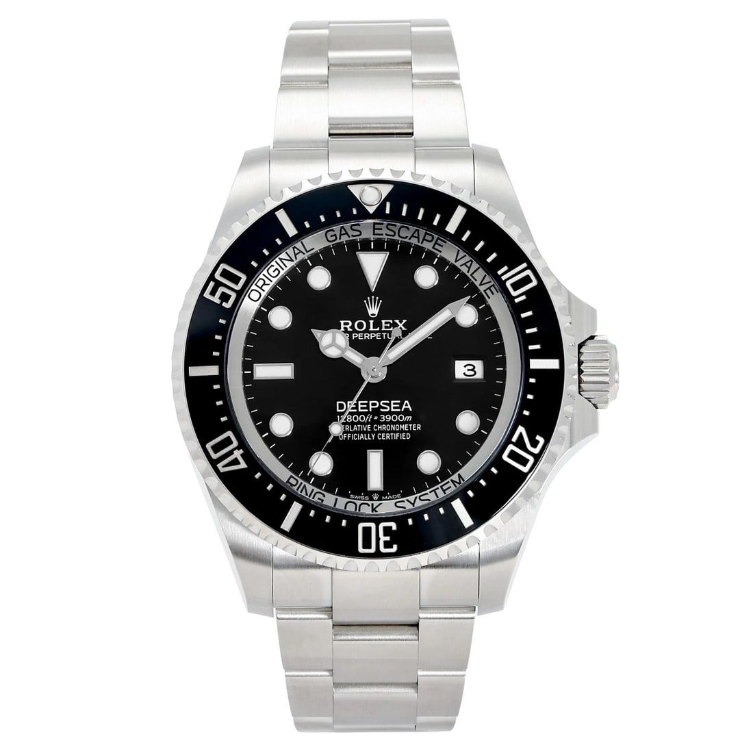 ROLEX DEEP SEA BLACK/DOT DIAL WATCH: Rolex Deep sea black/dot Dial Watch Brand: Rolex Type: Wristwatch Material: stainless Titanium ceramic stainless Color: Dial color Silver Size: Bracelet size: 21.0cm Case size: 43.0mm Accessories: