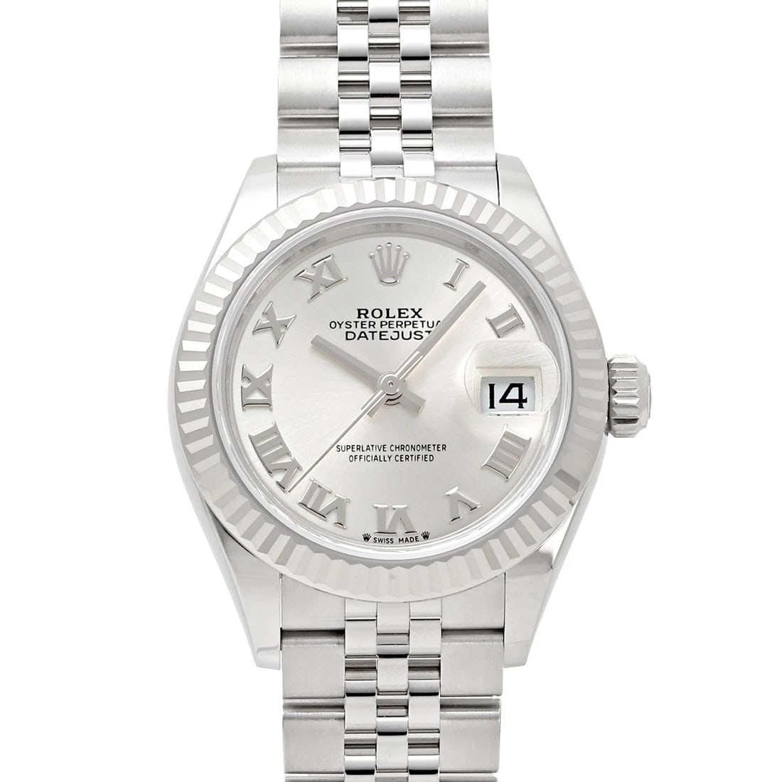 ROLEX DATEJUST SILVER ROME DIAL WATCH: Rolex Datejust Silver rome Dial Watch Brand: Rolex Type: Wristwatch Material: stainless White Gold stainless Color: Dial color Silver rome Size: Bracelet size: 16.5cm Case size: 28.0mm Accessories