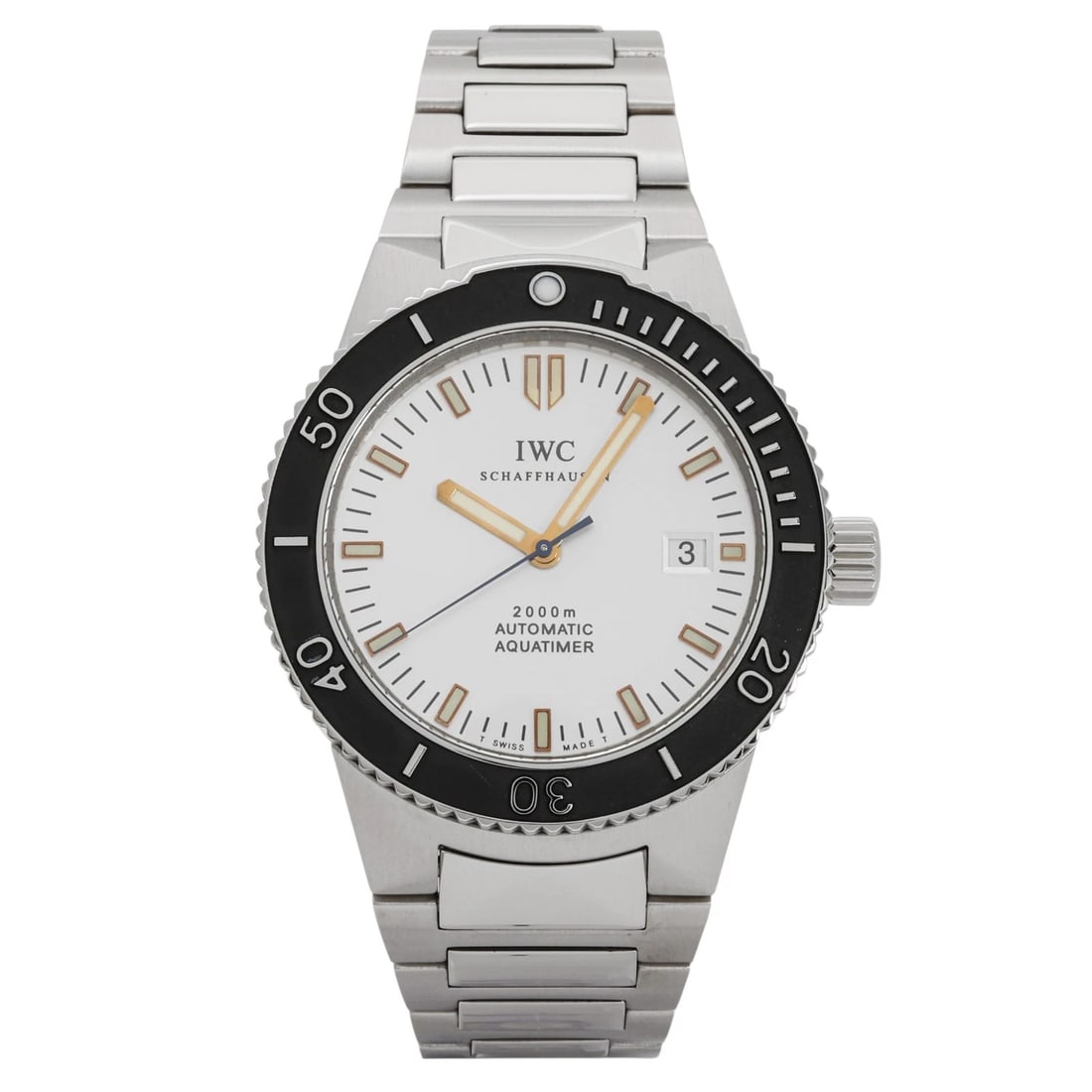 IWC AQUA TIMER GST BLACK DIAL WATCH: IWC Aqua timer GST black Dial Watch Brand: IWC Type: Wristwatch Material: SS SS Color: Dial color black Size: Bracelet size: 20.0cm Case size: 42.0mm Accessories: None Accessories Notice: