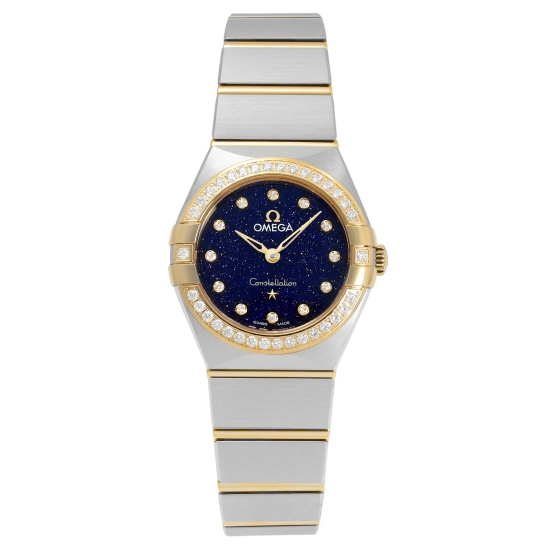 OMEGA CONSTELLATION BLUE DIAL WATCH: OMEGA Constellation blue Dial Watch Brand: OMEGA Type: Wristwatch Material: SS YG Color: Dial color blue Size: Bracelet size: 18.0cm Case size: 25.0mm Accessories: None Accessories Notice: