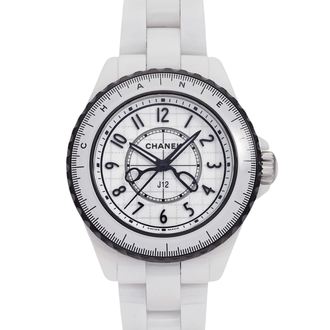 CHANEL COUTURE LIMITED EDITION WHITE/ARABIC DIAL WATCH: CHANEL Couture Limited Edition White/Arabic Dial Watch Brand: CHANEL Type: Wristwatch Material: stainless ceramic ceramic Color: Dial color White/Arabic Size: Bracelet size: 18.0cm Case size: 33.0mm