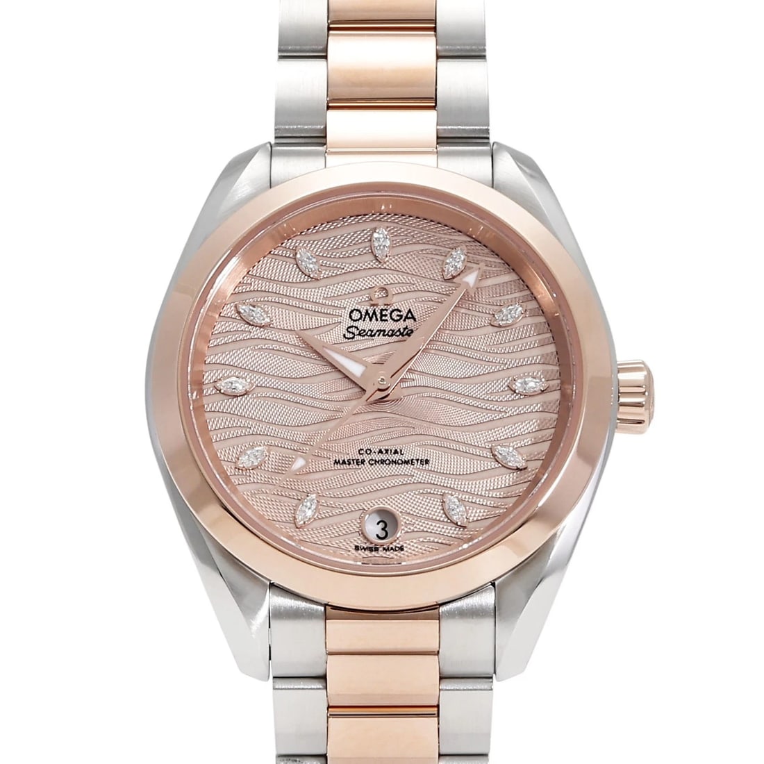 OMEGA SEAMASTER PINK GOLD DIAL WATCH: OMEGA Seamaster Pink gold Dial Watch Brand: Type: Wristwatch Material: stainless Sedona Gold stainless Sedona Gold Color: Dial color Pink gold Size: Bracelet size: 20.0cm Case size: 34.0mm Accesso