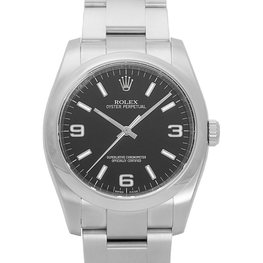 ROLEX OYSTER PERPETUAL JAPAN ONLY BLACK/ ARABIA DIAL WATCH: Rolex Oyster perpetual Japan only Black/ Arabia Dial Watch Brand: Rolex Type: Wristwatch Material: ss ss Color: Dial color Black Size: Bracelet size: 18.0cm Case size: 36.0mm Accessories: None