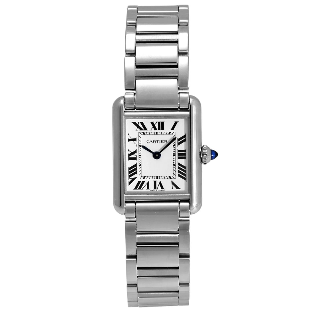 CARTIER MAST TANK SILVER DIAL WATCH: Cartier Mast tank Silver Dial Watch Brand: Cartier Type: Wristwatch Material: stainless Spinel stainless Color: Dial color Silver Size: Bracelet size: 16.5cm Case size: 29.5 x 22.0 mm Accessories: