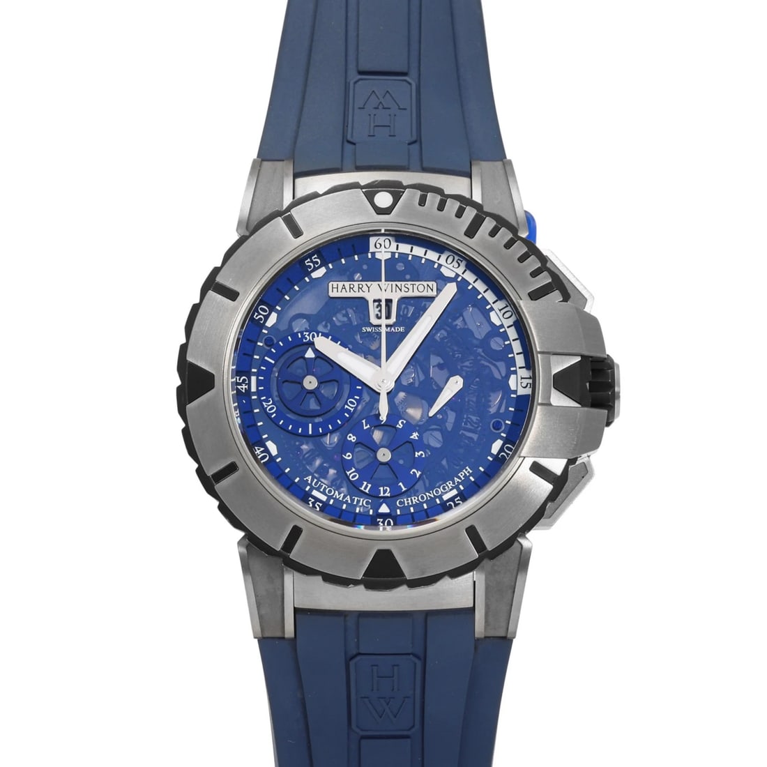 HARRY WINSTON OCEAN SPORTS CHRONOGRAPH BLACK / BLUE DIAL WATCH (1 of 4)