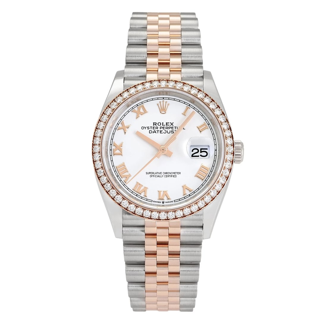 ROLEX DATEJUST WHITE ROME DIAL WATCH (1 of 3)