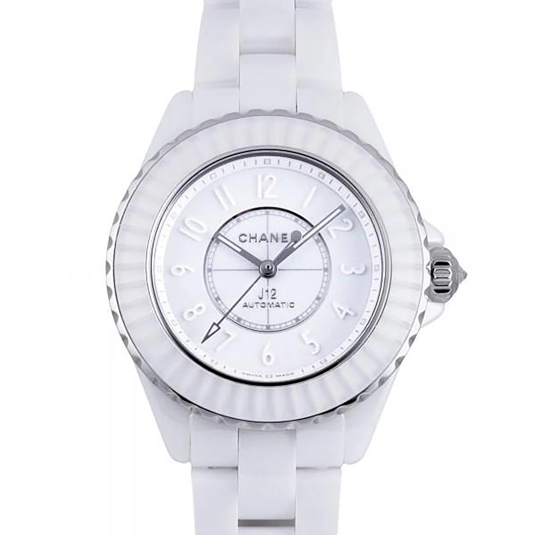 CHANEL WORLD LIMITED H WHITE DIAL WATCH: CHANEL World limited H white Dial Watch Brand: CHANEL Type: Wristwatch Material: ceramic Sapphire ceramic Color: Dial color white Size: Bracelet size: 18.0cm Case size: 33.0mm Accessories: None
