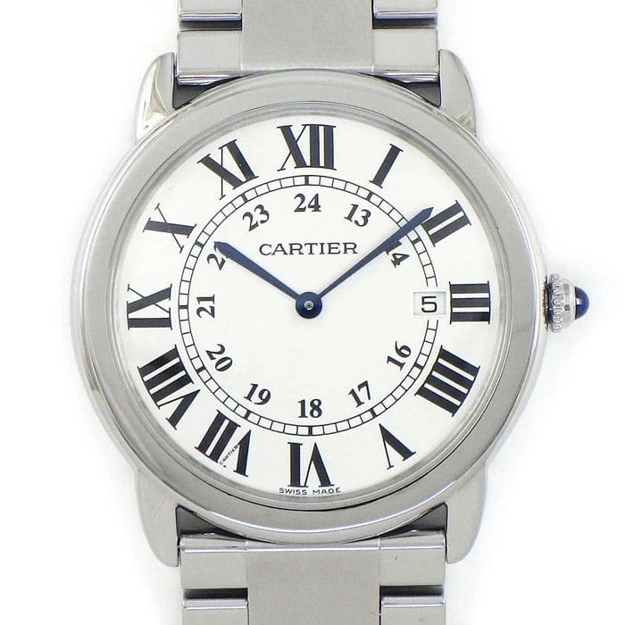 CARTIER RONDE SOLO SILVER DIAL QUARTZ WATCH: Cartier Ronde Solo Silver Dial Quartz Watch Brand: Cartier Type: Wristwatch Material: stainless steel Color: Dial color Silver Size: Case diameter approximately 36.0mm (excluding crown) Band-strap