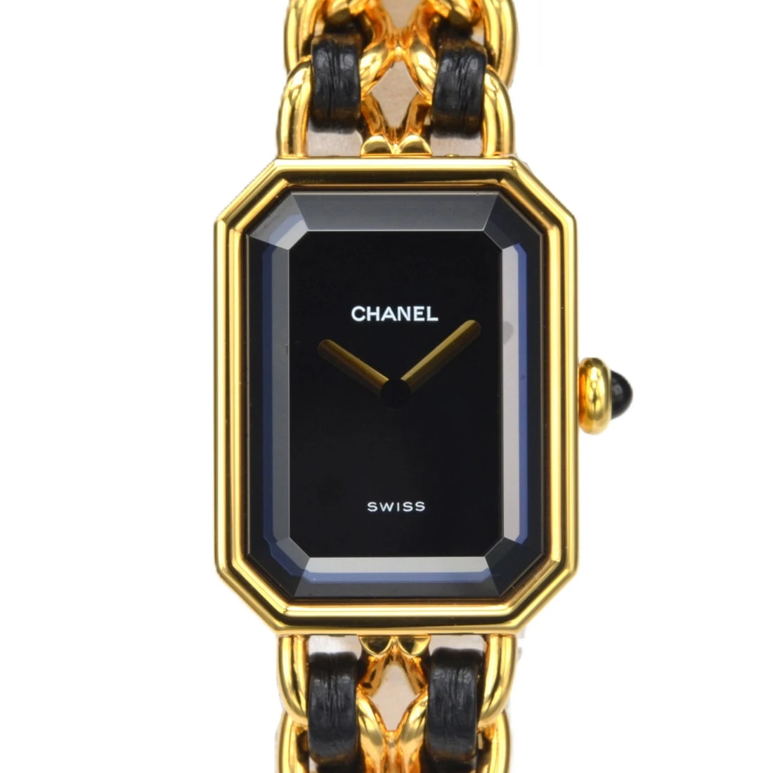 CHANEL PREMIERE QUARTZ WATCH BLACK WATCH: CHANEL Premiere Quartz Watch Black Watch Brand: CHANEL Type: Wristwatch Material: Color GP leather Color: Dial color Black Size: Case width: Approx. 20mm Arm circumference: approx. 14.5cm