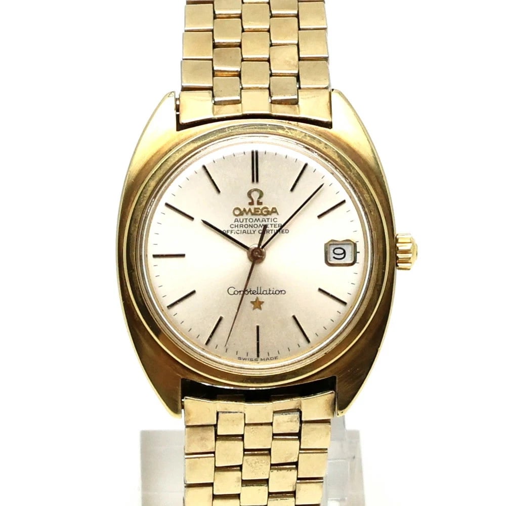 OMEGA CONSTELLATION MEDALLION AUTOMATIC WATCH: Omega Constellation Medallion Automatic Watch Brand: OMEGA Type: Wristwatch Material: Gold plated Color: Dial color silver Size: Case diameter: Approximately 35mm Bracelet approx. 18cm Accessories