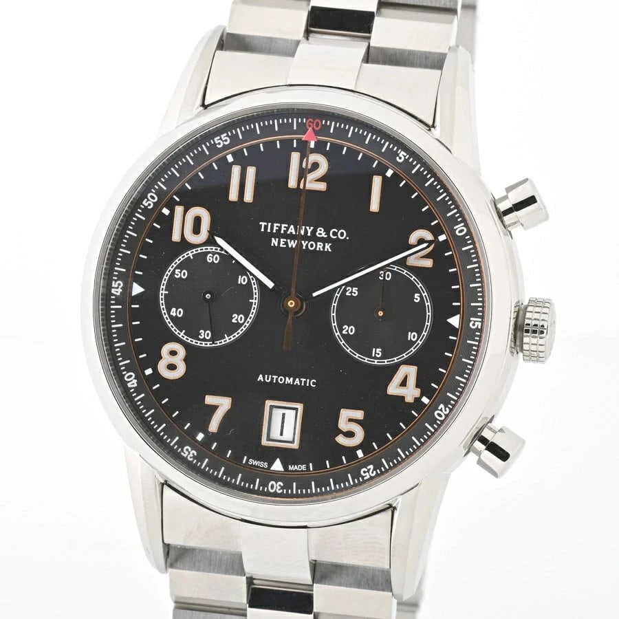 TIFFANY CHRONOGRAPH BLACK AUTOMATIC WATCH - 2