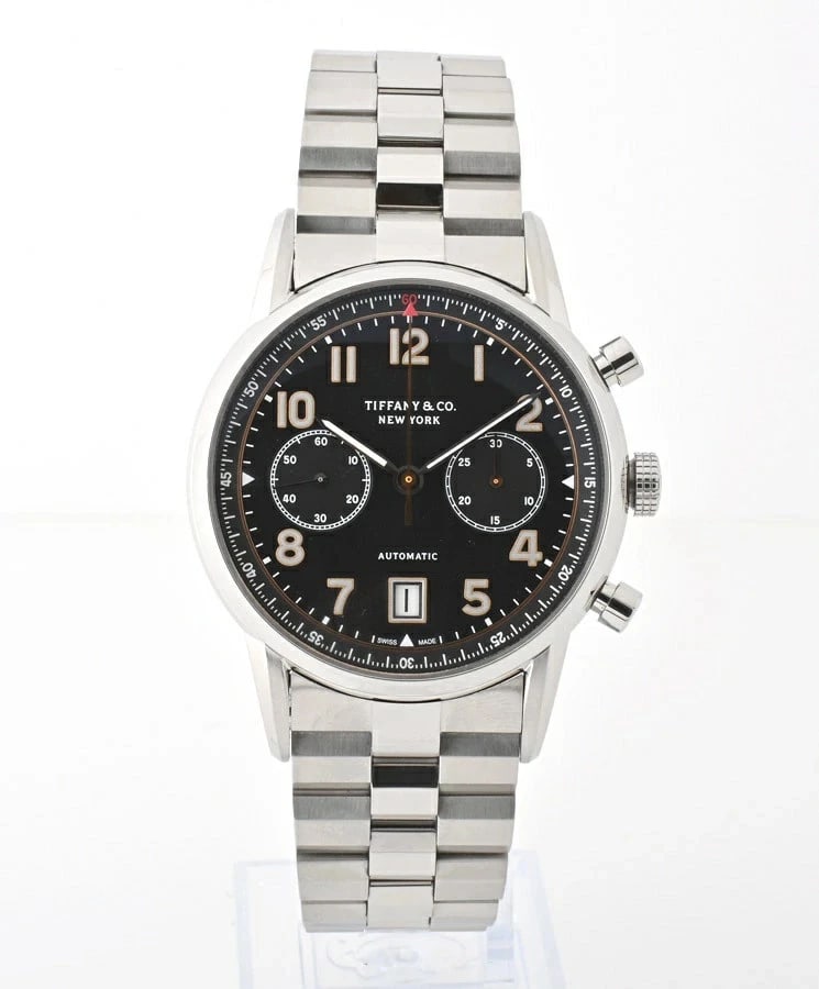 TIFFANY CHRONOGRAPH BLACK AUTOMATIC WATCH - 3