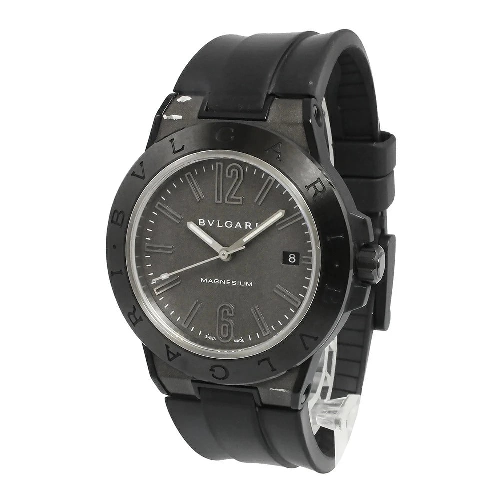 BVLGARI DIAGONO AUTOMATIC RUBBER MAGNESIUM WATCH BLACK GRAY WATCH: BVLGARI Diagono Automatic Rubber Magnesium Watch Black Gray Watch Brand: BVLGARI Type: Wristwatch Material: rubber /megnesium Color: Dial color black Size: (Size(cm)) Arm circumference: approx.