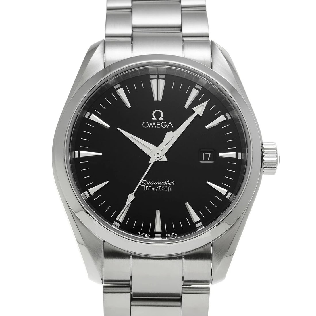 OMEGA SEAMASTER AQUA TERRA QUARTZ BLACK WATCH: Omega Seamaster Aqua Terra Quartz Black Watch Brand: OMEGA Type: Wristwatch Material: stainless steel Color: Dial color black Size: Case length/approx. 39mm width/approx. 39mm Thickness/approx. 11mm L