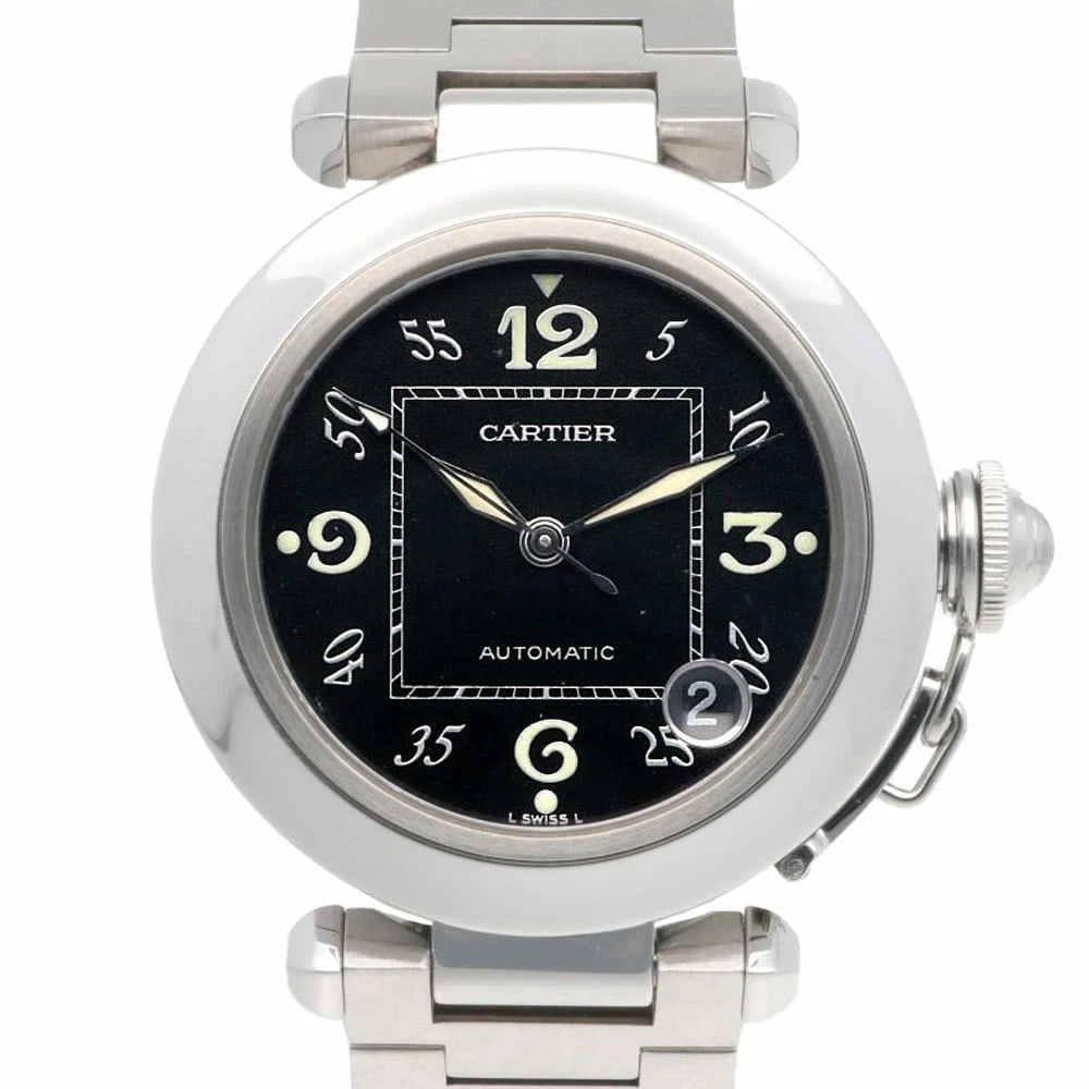 CARTIER PASHA C AUTOMATIC UNISEX WATCH BLACK WATCH: Cartier Pasha C Automatic Unisex Watch Black Watch Brand: Cartier Type: Wristwatch Material: ss Color: Dial color black Size: 33.5mm Accessories: None Accessories Notice: When purchasing p