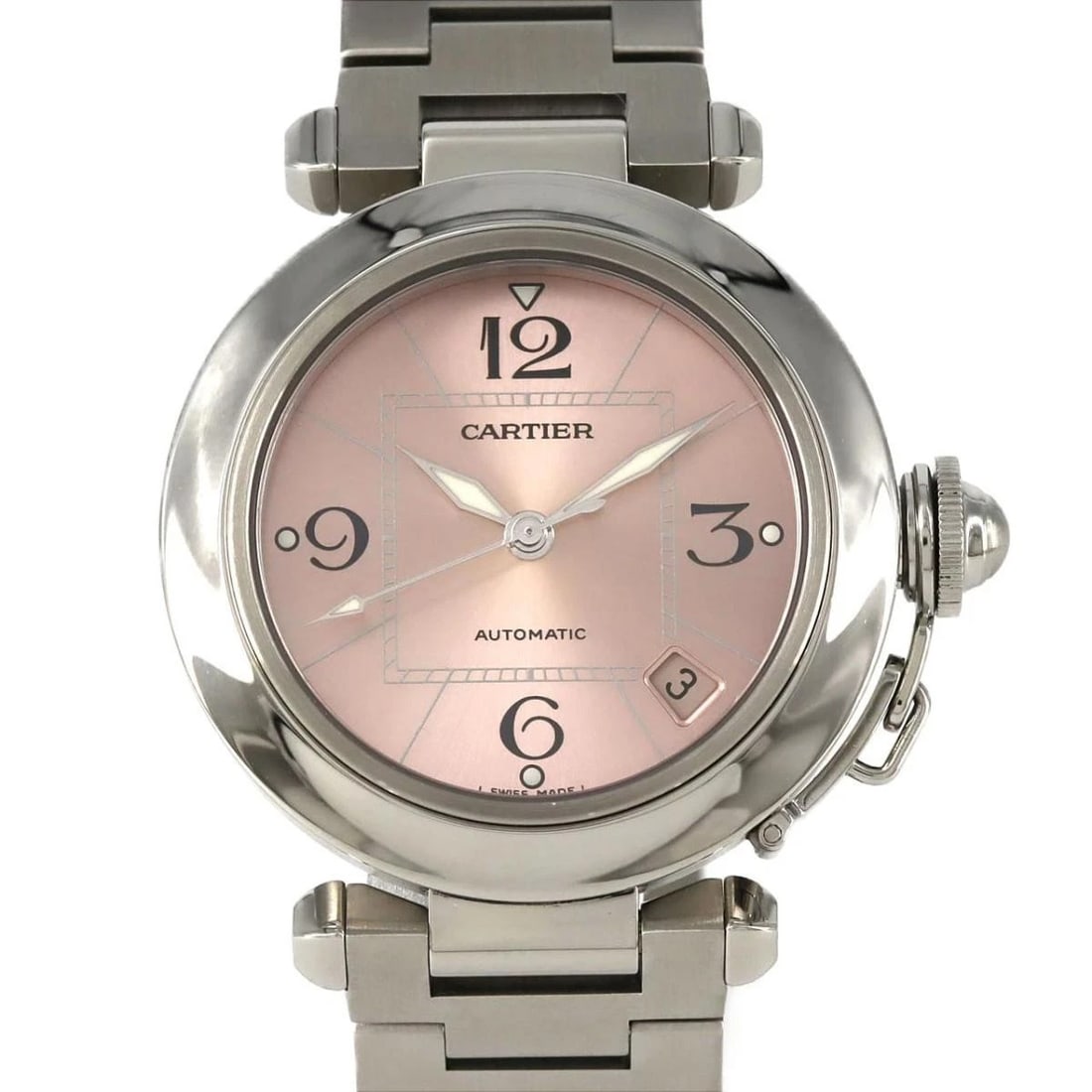 CARTIER ROADSTER SM QUARTZ WATCH: Cartier Roadster SM Quartz Watch Brand: Cartier Type: Wristwatch Material: ss Color: Dial color pink Size: Case diameter approx.: 35mm Maximum arm circumference: 16cm Accessories: None Acc