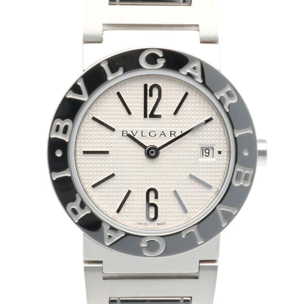 BVLGARI QUARTZ WATCH STAINLESS STEEL WATCH: BVLGARI Quartz Watch Stainless Steel Watch Brand: BVLGARI Type: Wristwatch Material: ss Color: Dial color white Size: of watch face: 25.5mm Accessories: None Accessories Notice: When purchasing