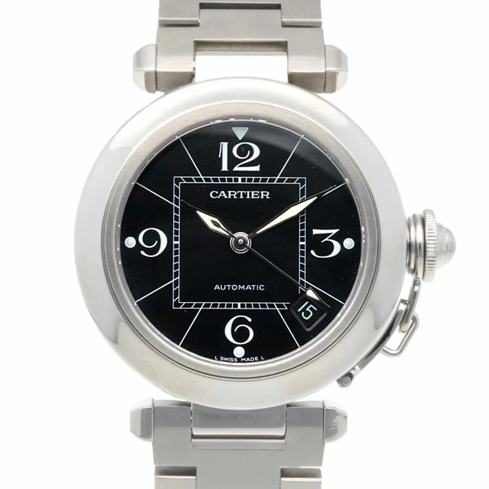 CARTIER PASHA AUTOMATIC WINDING WATCH: Cartier Pasha Automatic Winding Watch Brand: Cartier Type: Wristwatch Material: ss Color: Dial color Silver / black Size: of watch face 35.0mm Accessories: None Accessories Notice: When purchasing