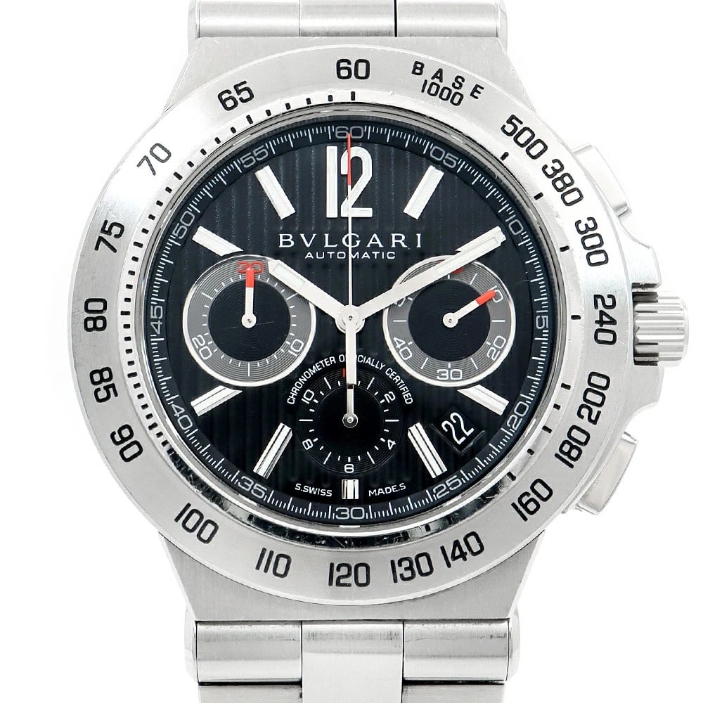 BVLGARI DIAGONO PROFESSIONAL AUTOMATIC WATCH BLACK WATCH: BVLGARI Diagono Professional Automatic Watch Black Watch Brand: BVLGARI Type: Wristwatch Material: ss Color: Dial color Black Size: Case diameter: Approximately 42 mm (excluding crown) Arm