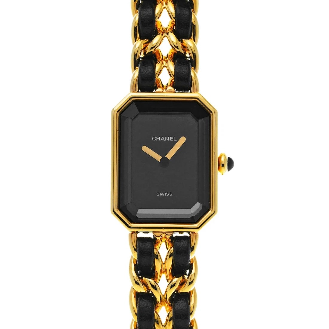 CHANEL PREMIERE S QUARTZ BLACK WATCH: CHANEL Premiere S Quartz Black Watch Brand: CHANEL Type: Wristwatch Material: GP leather Color: Dial color Black Size: Approximately 26mm (length) x 20mm (width Accessories: None Accessories Notice:
