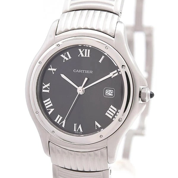 CARTIER PANTHERE COUGAR QUARTZ WOWATCH: Cartier Panthere Cougar Quartz WoWatch Brand: Cartier Type: Wristwatch Material: ss Color: Dial color black Size: ase 35.6mm (including crown) Accessories: None Accessories Notice: When purchasing
