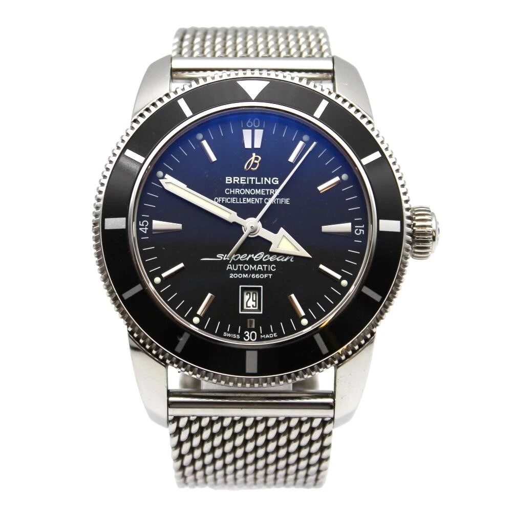 BREITLING SUPER OCEAN HERITAGE AUTOMATIC WATCH: Breitling Super Ocean Heritage Automatic Watch Brand: BREITLING Type: Wristwatch Material: ss Color: Dial color black/silver Size: Case Diameter: 46mm (excluding the crown)Arm Circumference: