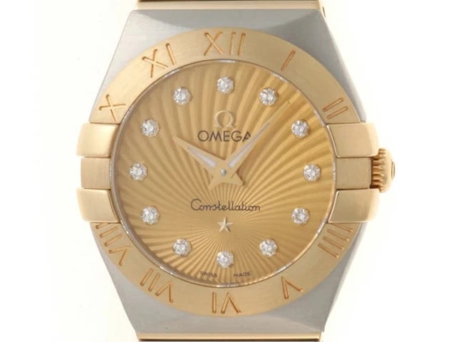 OMEGA CONSTELLATION WATCH: OMEGA Constellation Watch Brand: OMEGA Type: Wristwatch Material: ss YG Color: Dial color Gold Size: Case: Approx. 26mm x 26mm Arm circumference: approx. 16cm Accessories: None Accessories Notice: