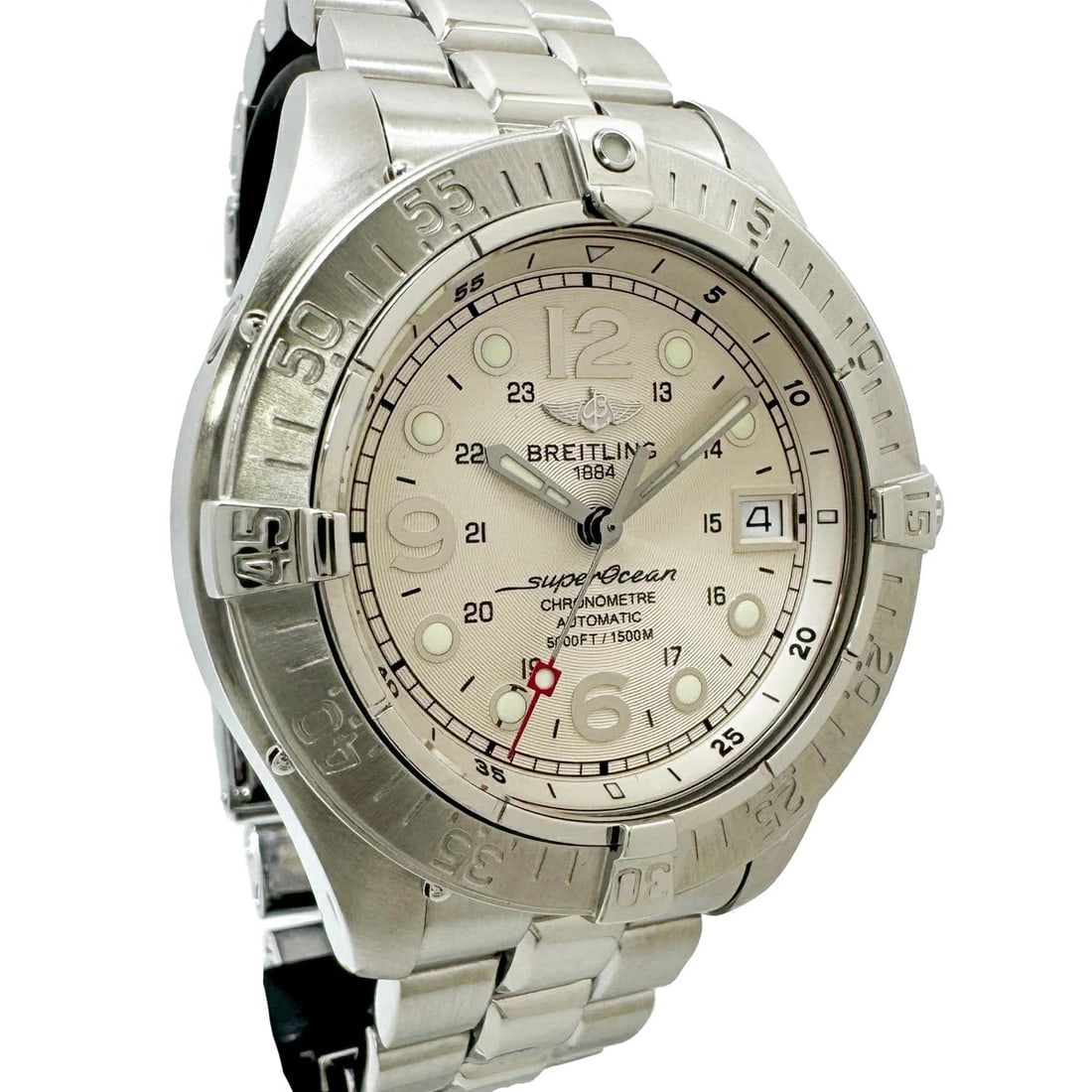 BREITLING SUPEROCEAN AUTOMATIC DATE WHITE DIAL WATCH - 2