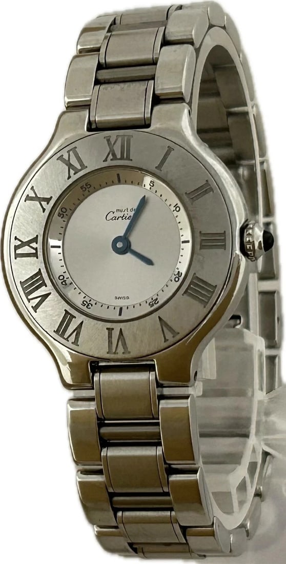 CARTIER MUST QUARTZ WATCH: Cartier Must Quartz Watch Brand: Cartier Type: Wristwatch Material: ss Color: Dial color silver Size: Case (w) 26mm -Arm circumference approximately 15.5cm Accessories: None Accessories No