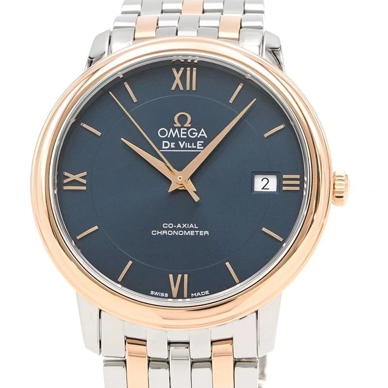OMEGA DEVILLE PRESTIGE AUTOMATIC WATCH BLUE WATCH: Omega Deville Prestige Automatic Watch Blue Watch Brand: OMEGA Type: Wristwatch Material: ss RG Color: Dial color blue Size: Case 36.8mm (excluding crown) Accessories: None Accessories Notice: When