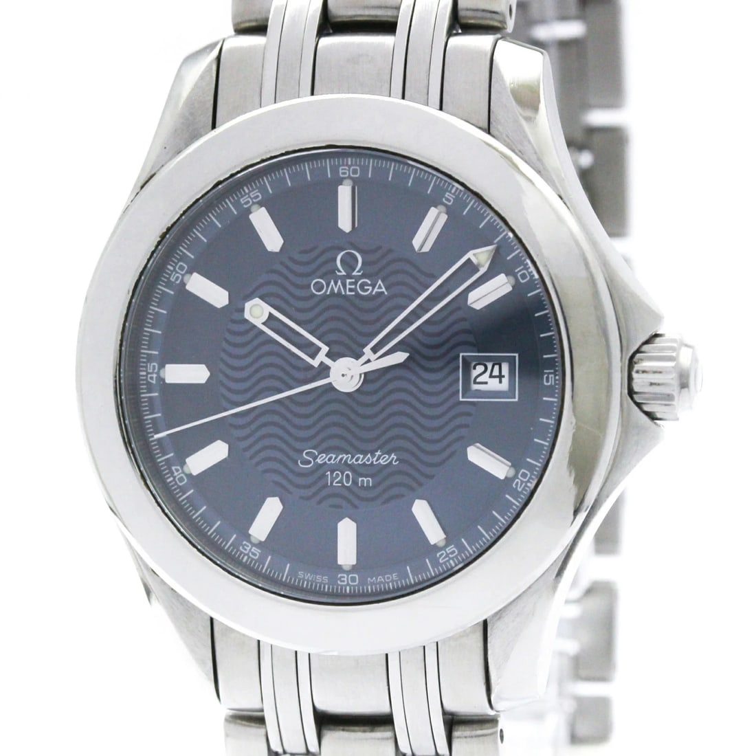 OMEGA SEAMASTER QUARTZ WATCH: OMEGA Seamaster Quartz Watch Brand: OMEGA Type: Wristwatch Material: ss Color: Dial color blue Size: Case width]: 36mm / 1.42'' Accessories: None Accessories Notice: When purchasing pre-ow