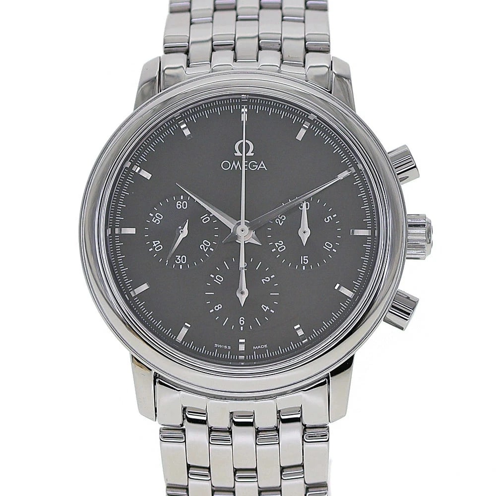 OMEGA DE VILLE PRESTIGE CHRONOGRAPH MANUAL WINDING BOYS WATCH: Omega De Ville Prestige Chronograph Manual Winding Boys Watch Brand: OMEGA Type: Wristwatch Material: ss Color: Dial color black Size: Case: Approximately 30mm (excluding crown) Arm circumference: max