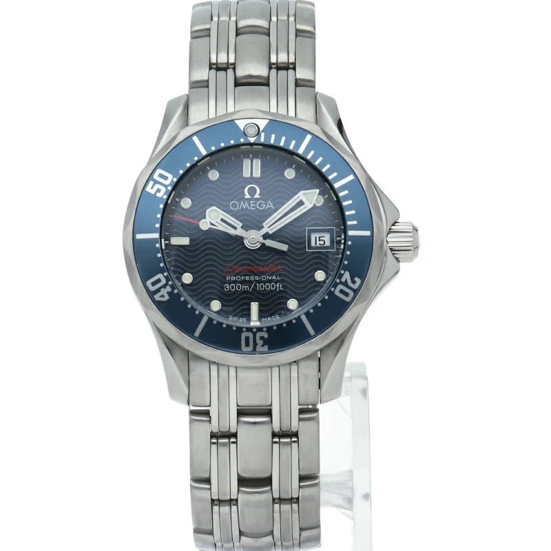 OMEGA SEAMASTER 300M QUARTZ WATCH BLUE WATCH: OMEGA Seamaster 300M Quartz Watch Blue Watch Brand: OMEGA Type: Wristwatch Material: ss Color: Dial color blue Size: Case diameter (H) approx. 28mm Case diameter (W) approx. 28mm Arm circumference (ap