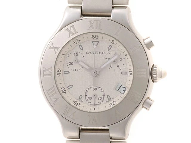 CARTIER CHRONOSCAPHE LM QUARTZ UNISEX WATCH WHITE WATCH: CARTIER Chronoscaphe LM Quartz Unisex Watch White Watch Brand: Cartier Type: Wristwatch Material: ss rubber Color: Dial color white Size: case: approx. 38mmArm circumference: approx. 15.5cm Access