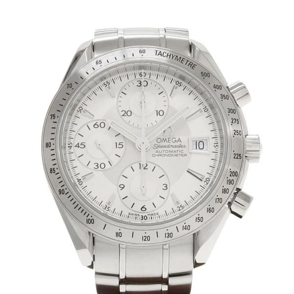 OMEGA SPEEDMASTER DATE WATCH AUTOMATIC STAINLESS WATCH: Omega Speedmaster Date Watch Automatic Stainless Watch Brand: OMEGA Type: Wristwatch Material: ss Color: Dial color white Size: case 40mm Accessories: None Accessories Notice: When purchasing