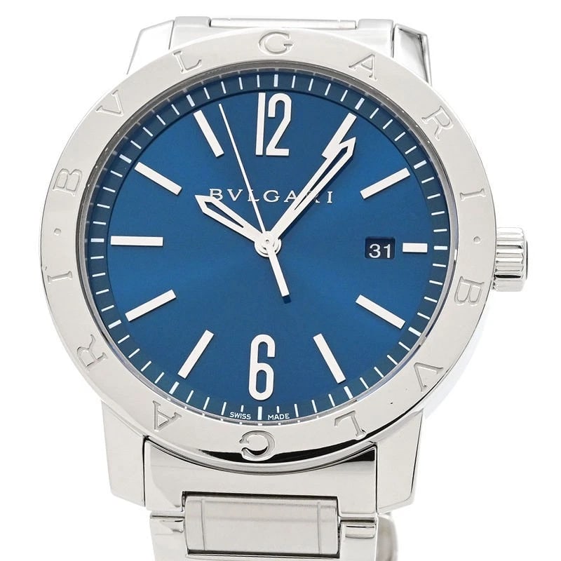 BVLGARI SOLO TEMPO CALENDAR BLUE AUTOMATIC WATCH: BVLGARI Solo Tempo Calendar Blue Automatic Watch Brand: BVLGARI Type: Wristwatch Material: ss Color: Dial color blue Size: Case 41mm (excluding crown) Inner circumference (arm circumference) maximum