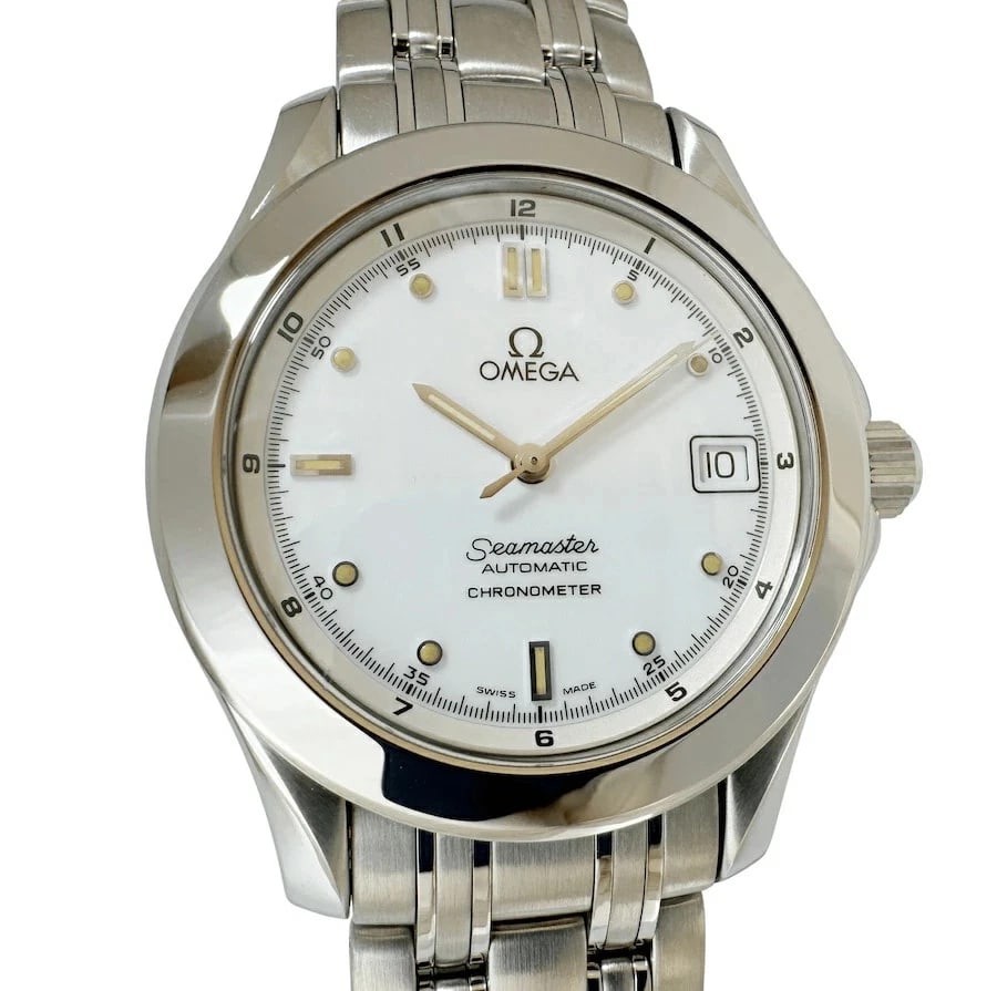 OMEGA SEAMASTER AUTOMATIC WATCH WHITE DIAL WATCH: OMEGA Seamaster Automatic Watch White Dial Watch Brand: OMEGA Type: Wristwatch Material: ss Color: Dial color white Size: Case diameter: Height approx. 44mm (including lugs), width approx. 40mm