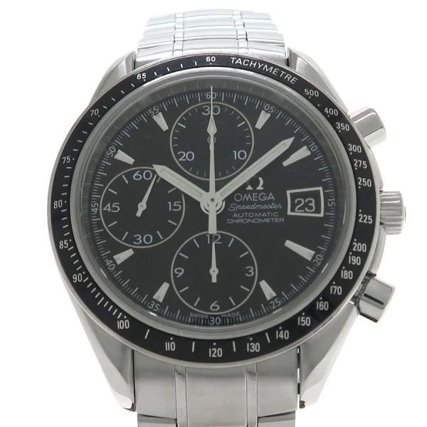 OMEGA SPEEDMASTER DATE WATCH AUTOMATIC BLACK WATCH: Omega Speedmaster Date Watch Automatic Black Watch Brand: OMEGA Type: Wristwatch Material: ss Color: Dial color black Size: case 40mm Accessories: None Accessories Notice: When purchasing