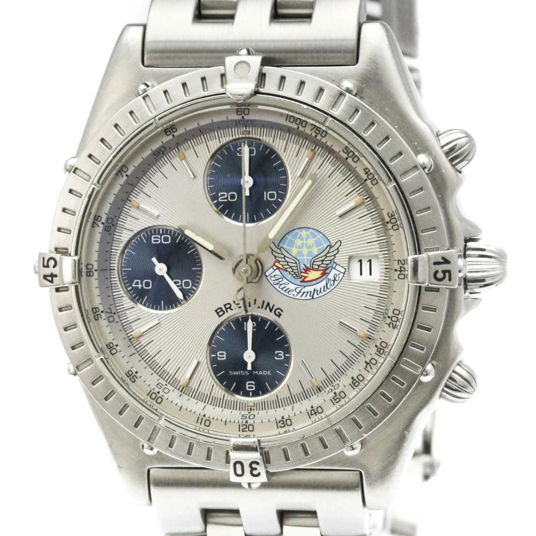 BREITLING CHRONOMAT BLUE IMPULSE AUTOMATIC WATCH SILVER WATCH (1 of 4)