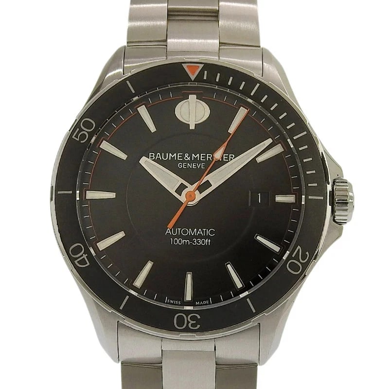 BAUME & MERCIER CLIFTON CLUB AUTOMATIC WATCH BLACK WATCH: Baume & Mercier Clifton Club Automatic Watch Black Watch Brand: Baume & Mercier Type: Wristwatch Material: ss Color: Dial color silver black Size: Case approx. 42mm (excluding crown), arm