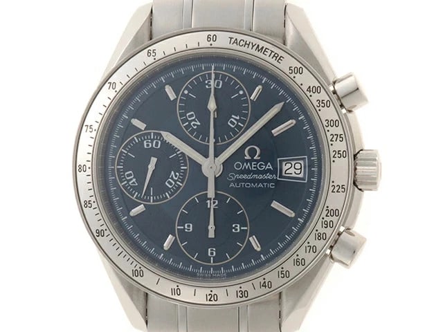 OMEGA SPEEDMASTER DATE-JAPAN LIMITED SILVER WATCH: OMEGA Speedmaster Date-Japan Limited Silver Watch Brand: OMEGA Type: Wristwatch Material: Material stainless steel/sapphire crystal Color: Dial color Silver x Navy x Blue Dial Size: Case: Approx.