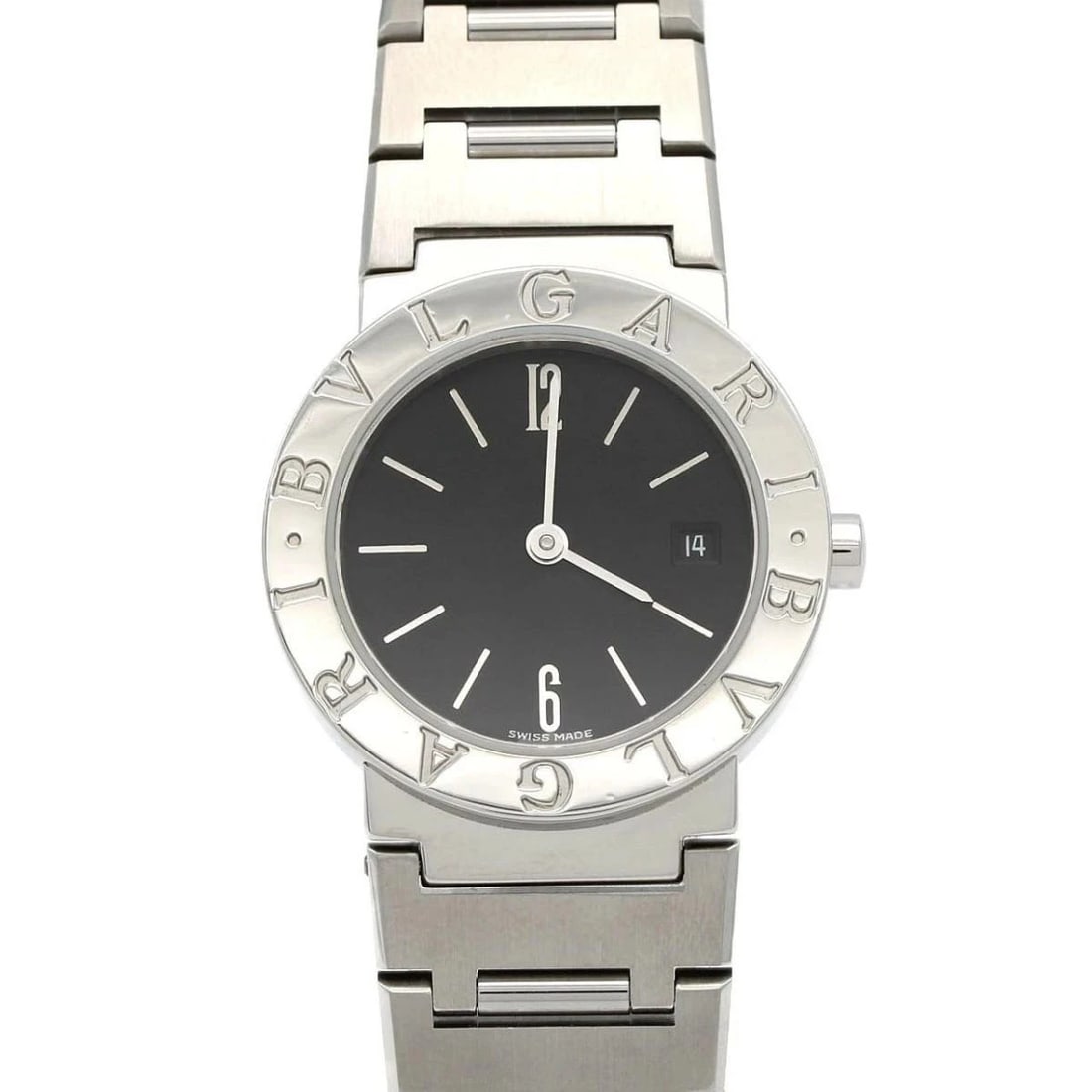 BVLGARI WATCH BLACK QUARTZ WATCH: BVLGARI Watch Black Quartz Watch Brand: BVLGARI Type: Wristwatch Material: Stainless Steel Color: Dial color black Size: Case diameter: 26mm Maximum arm circumference: 17.5cm Accessories: None