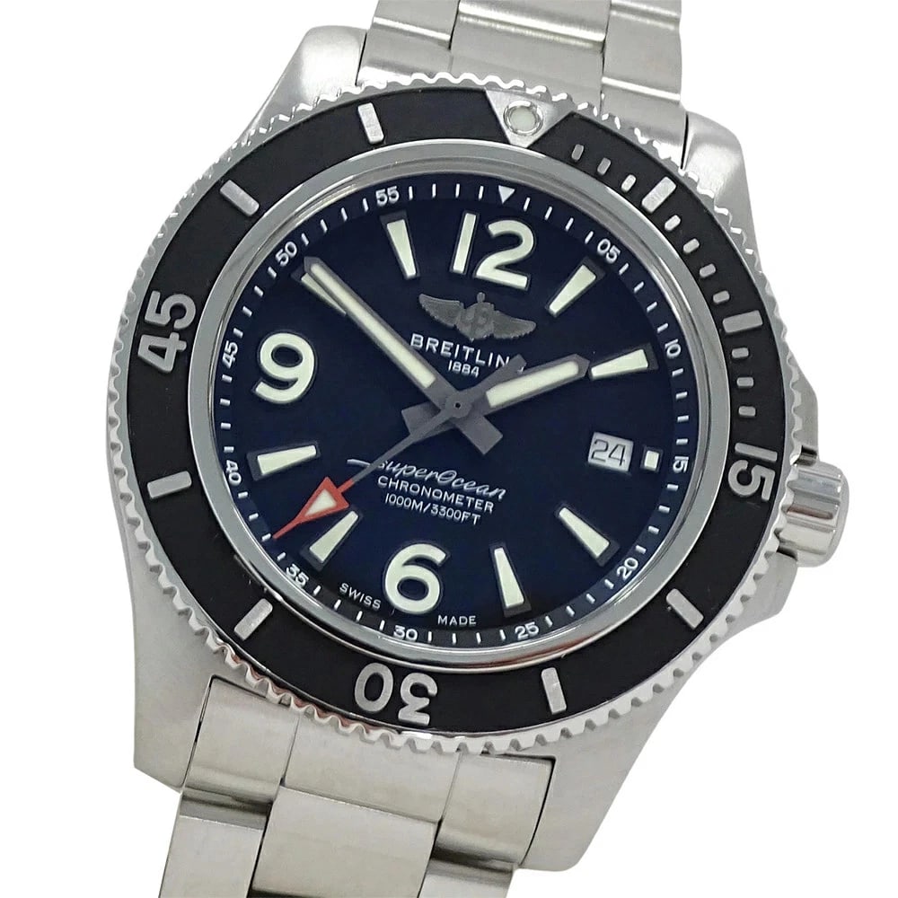 BREITLING SUPER OCEAN AUTOMATIC WATCH BLACK WATCH: Breitling Super Ocean Automatic Watch Black Watch Brand: BREITLING Type: Wristwatch Material: Stainless Steel Color: Dial color black Size: Case diameter 43377(mm), Accessories: None Accessories