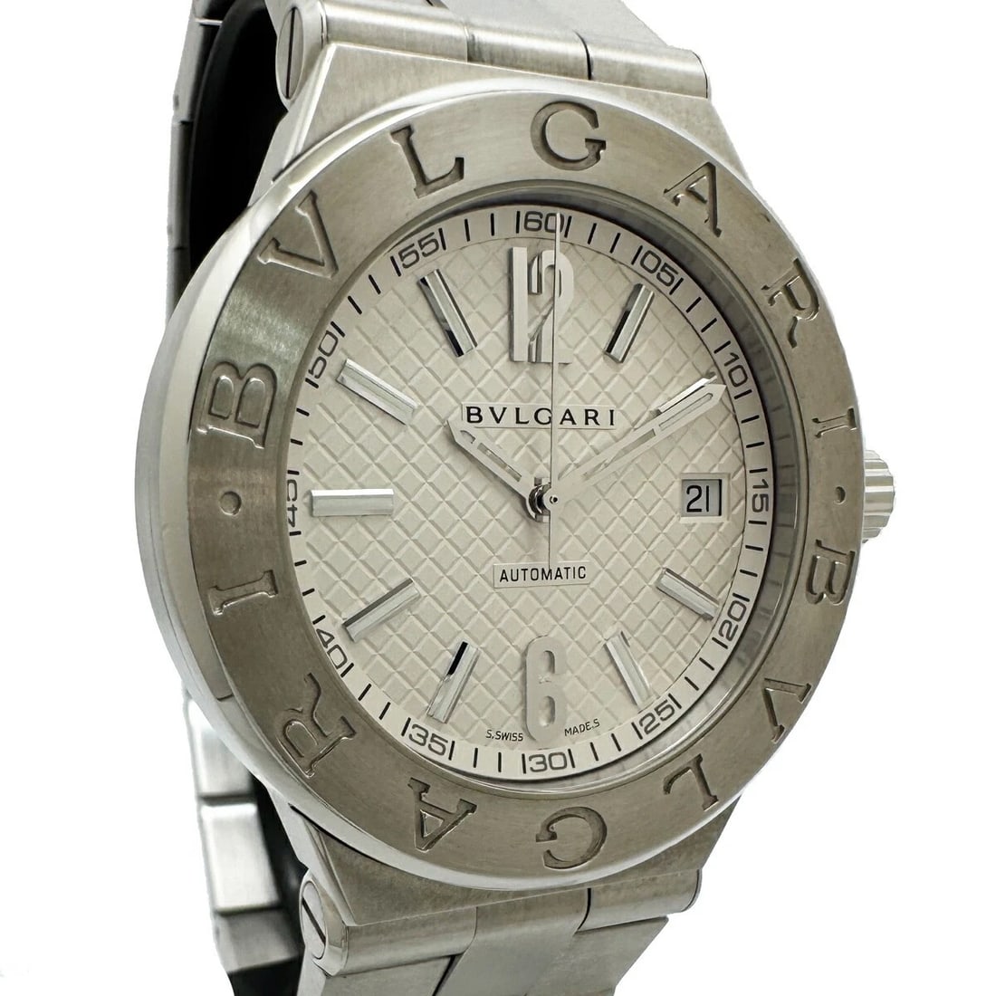 BVLGARI DIAGONO ANALOG SILVER AUTOMATIC WATCH - 2