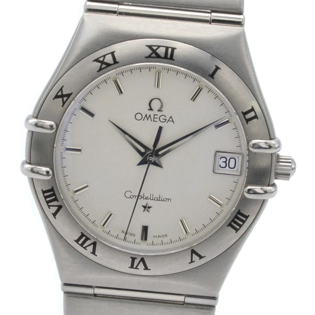 OMEGA CONSTELLATION WATCH QUARTZ WHITE DIAL STAINLESS STEEL WATCH: OMEGA Constellation Watch Quartz White Dial Stainless Steel Watch Brand: OMEGA Type: Wristwatch Material: Stainless Steel Color: Dial color White Size: Case width: approx. 33mm Arm circumference: